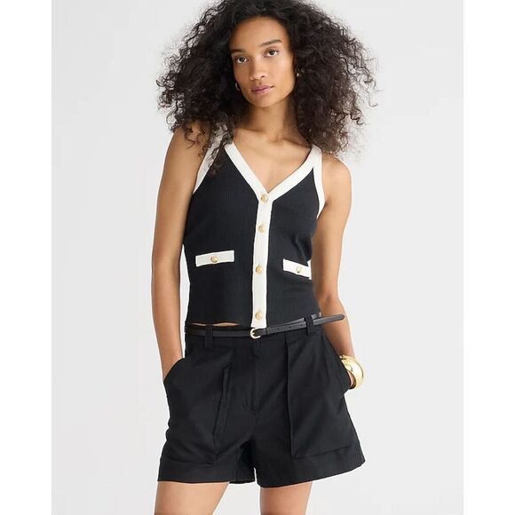 J. Crew Vintage rib lady‎ tank top Black Size XS NWT - Picture 1 of 8